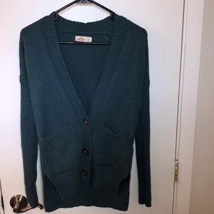 Emerald green knit cardigan